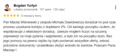 Referencje od klientów Bogdan