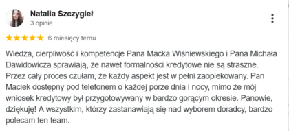 referencje od klientów Natalia S.