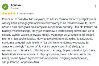 Referencje od klientów Anna